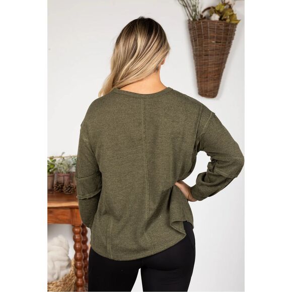 Andree by Unit NWT size 3X HACCI rust/ wine long sleeve top PLUS size - Picture 6 of 7